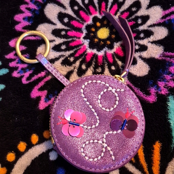 Vera Bradley Accessories - Vera Bradley Mallory Butterfly Bag Charm sparkling coin purse lilac shimmer